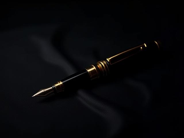 Classic Roiro-migaki black urushi fountain pen with gold details