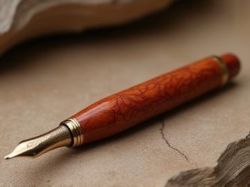 'Terracotta Sun' ebonite fountain pen, with rich earthy tones, marked with a prominent 'SOLD' banner.